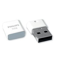 Pen Drive Philips 32 Gb, Usb Tipo A, 2.0, Tapa, Blanco