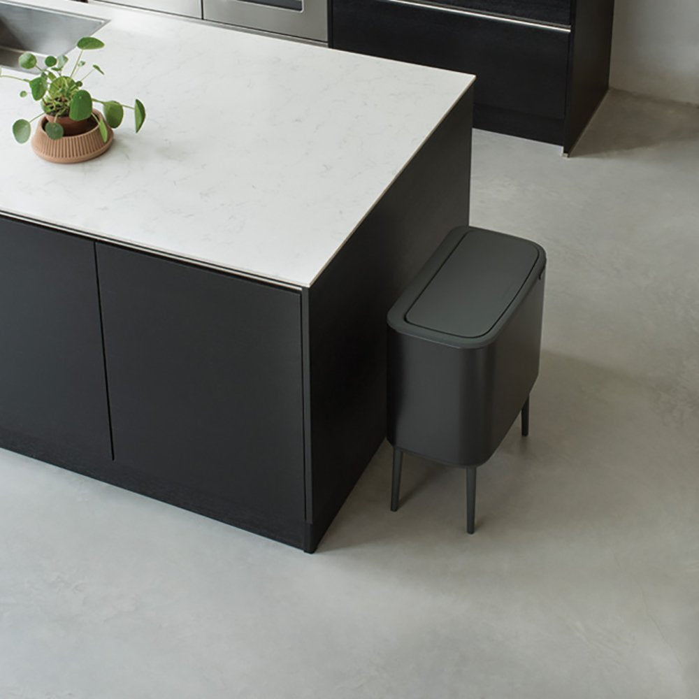 Brabantia Bo Touch Cubo Negro Mate, 11 + 23 L