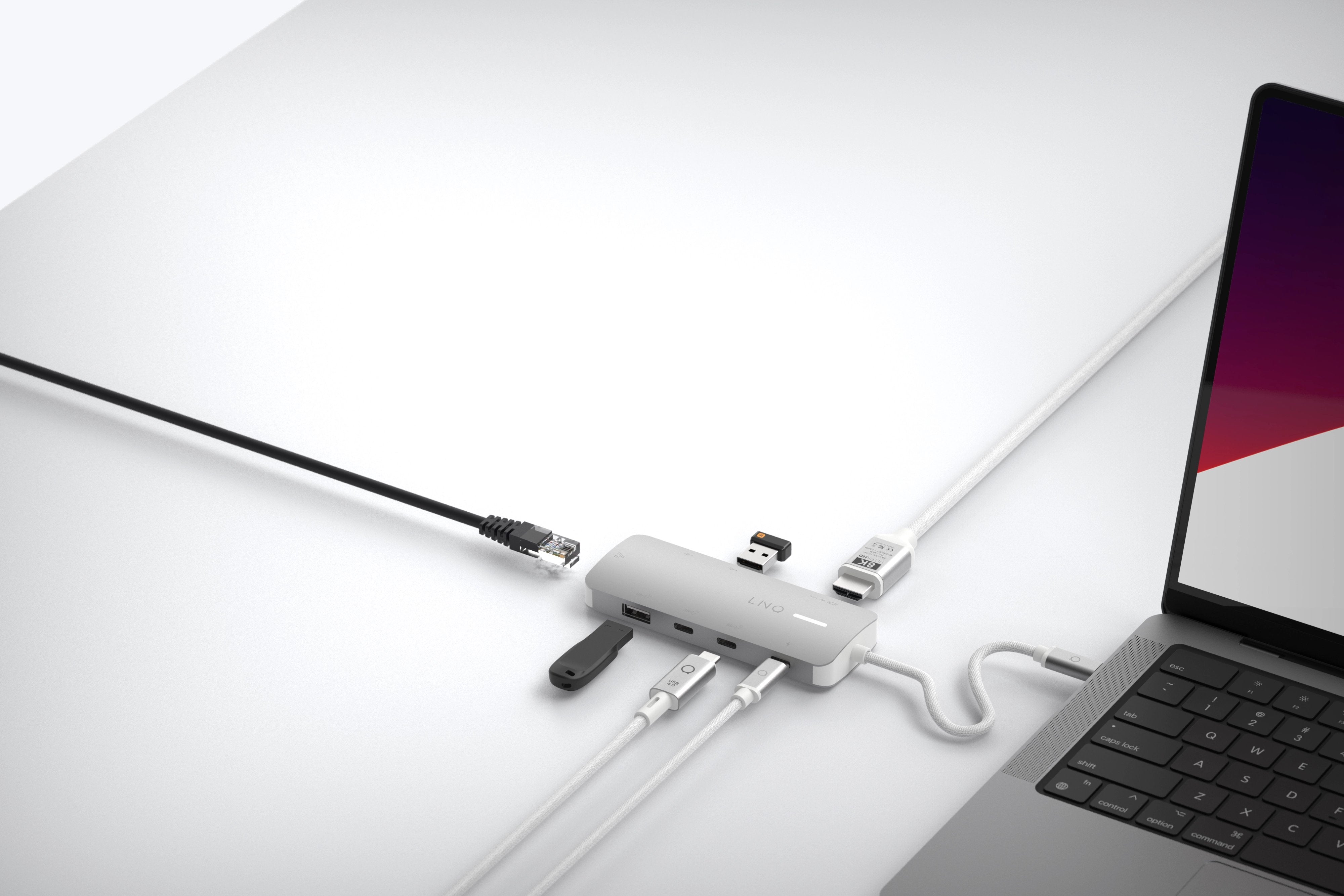 EAN 8720574622720 - LINQ LQ49081 base para portátil y replicador de puertos Alámbrico USB 3.2 Gen 2 (3.1 Gen 2) Type-C Gris, imagen 11