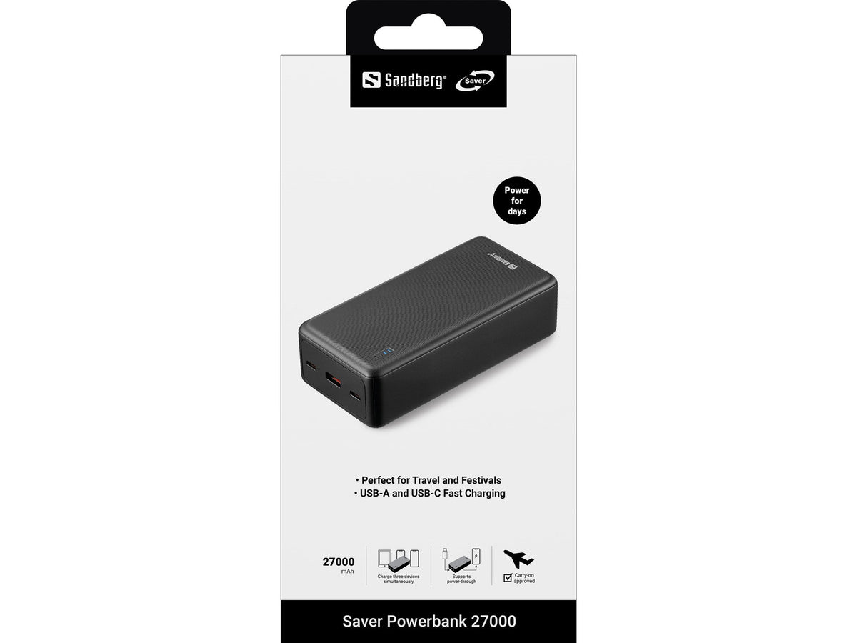 EAN 5705730320439 - Sandberg 320-43 batería externa Ión de litio 27000 mAh Negro imagen 4