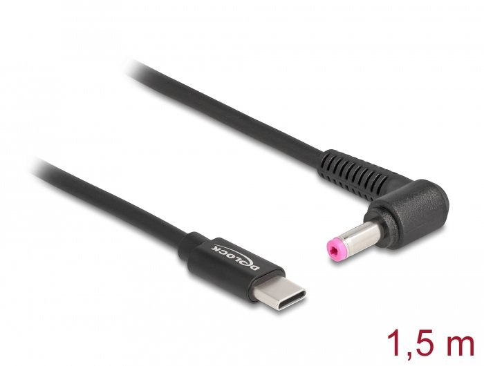 Delock Notebook Ladecable Usb Type-C Stecker Zu Hp 4,8 X 1,7 Mm Stecker
