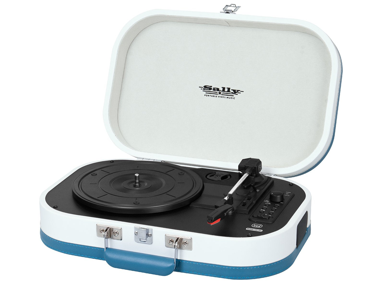 EAN 8011000022130 - Trevi TT 1020 BT Tocadiscos de tracción directa Azul, Blanco Semiautomático imagen 2