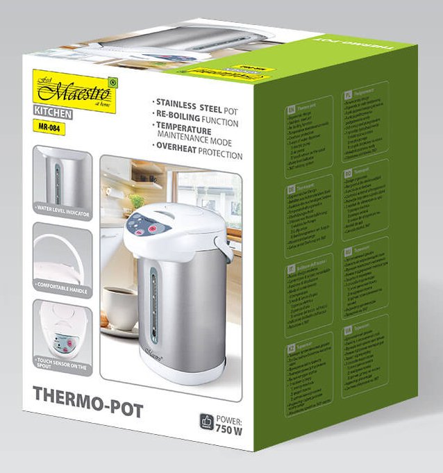 EAN 4820177140547 - Maestro MR-084 olla vaporera 4,5 L Acero inoxidable, Blanco imagen 5