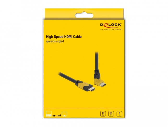 Delock High Speed Cable Hdmi Macho Gerade A Macho 90° Oben Angular 2 M