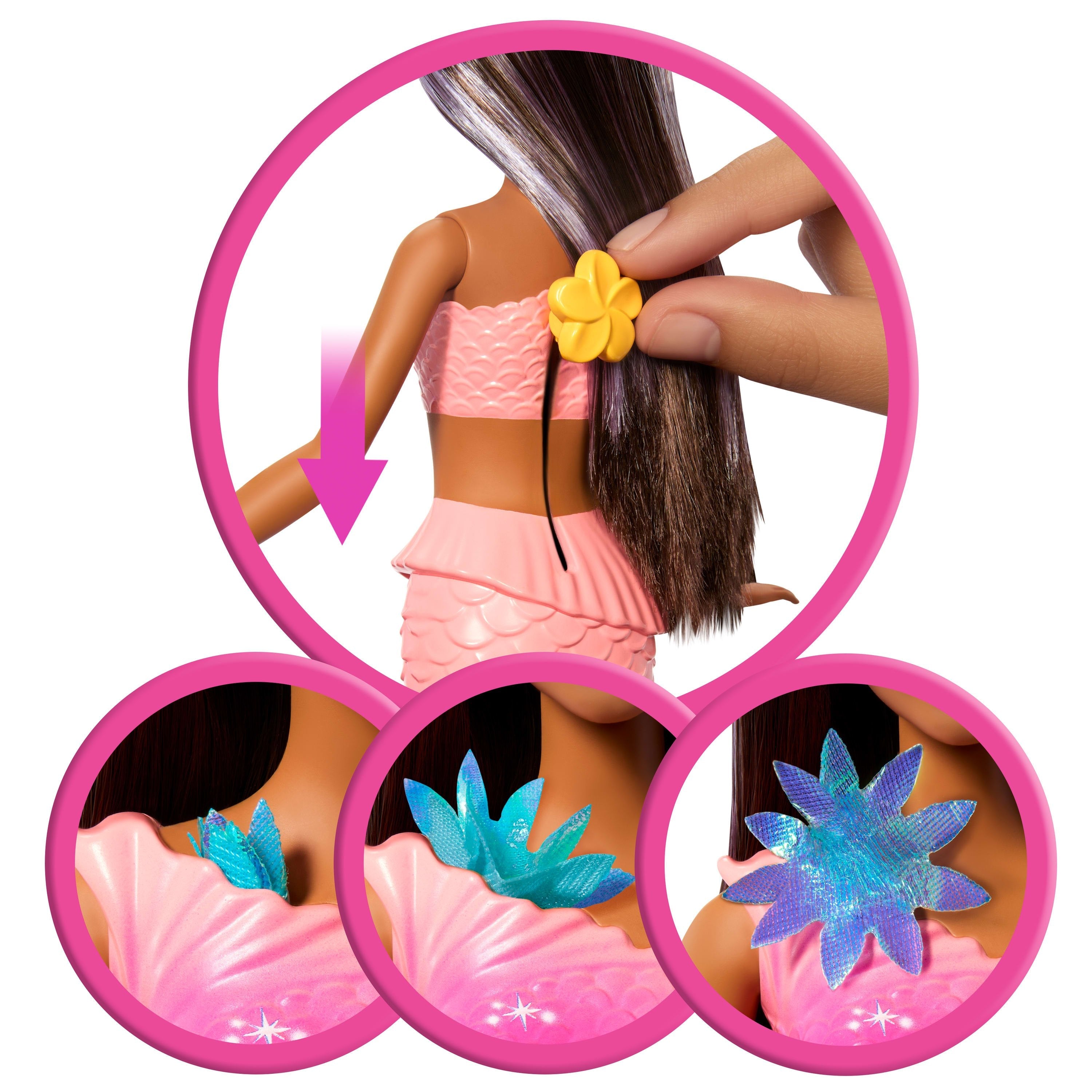 Lalka Barbie Syrenka Brunetka