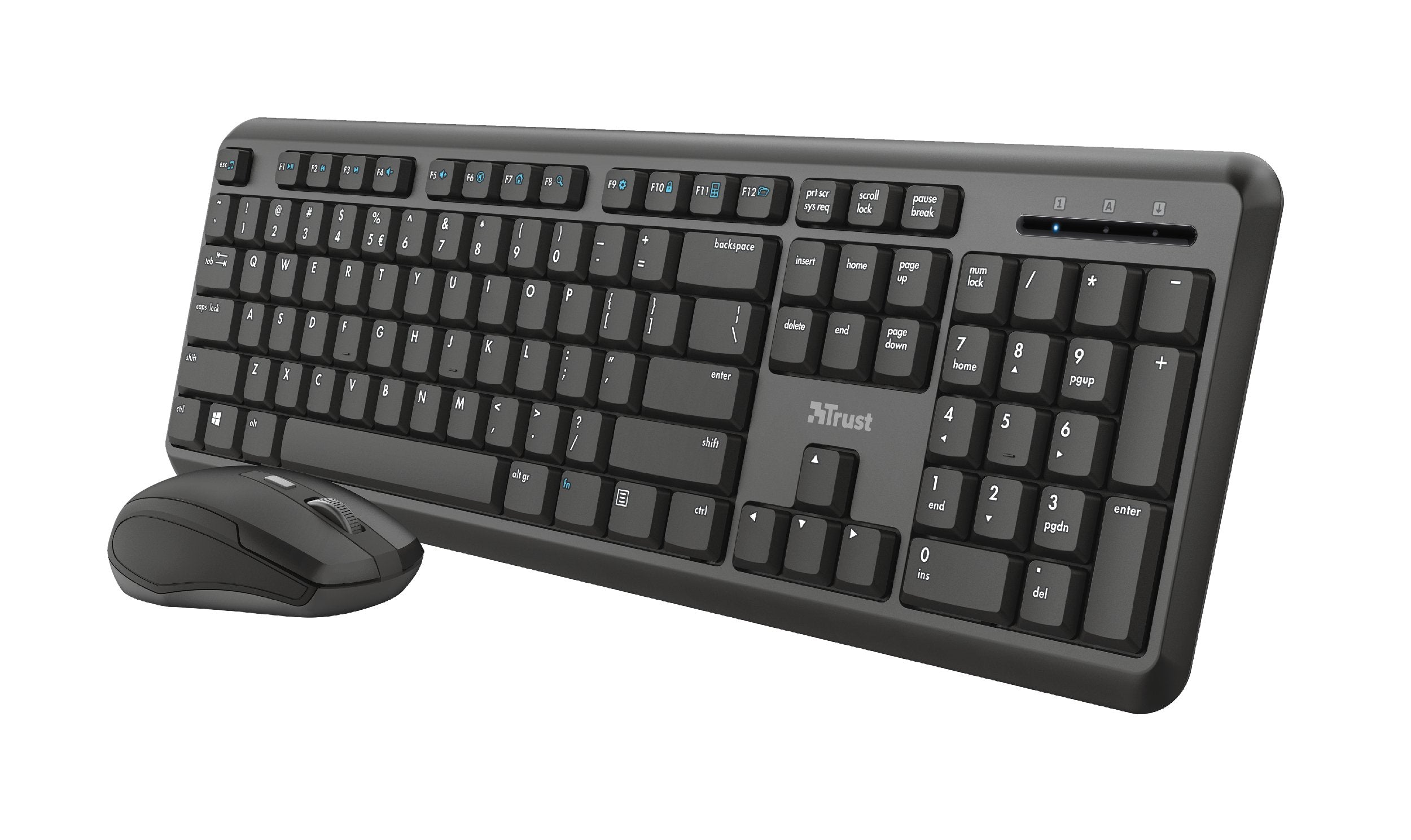 Trust Tkm-350 Tastatur Und Raton Set, Cablelos, Deutsches Qwertz-Layout, Flüssigkeitsgeschützt
