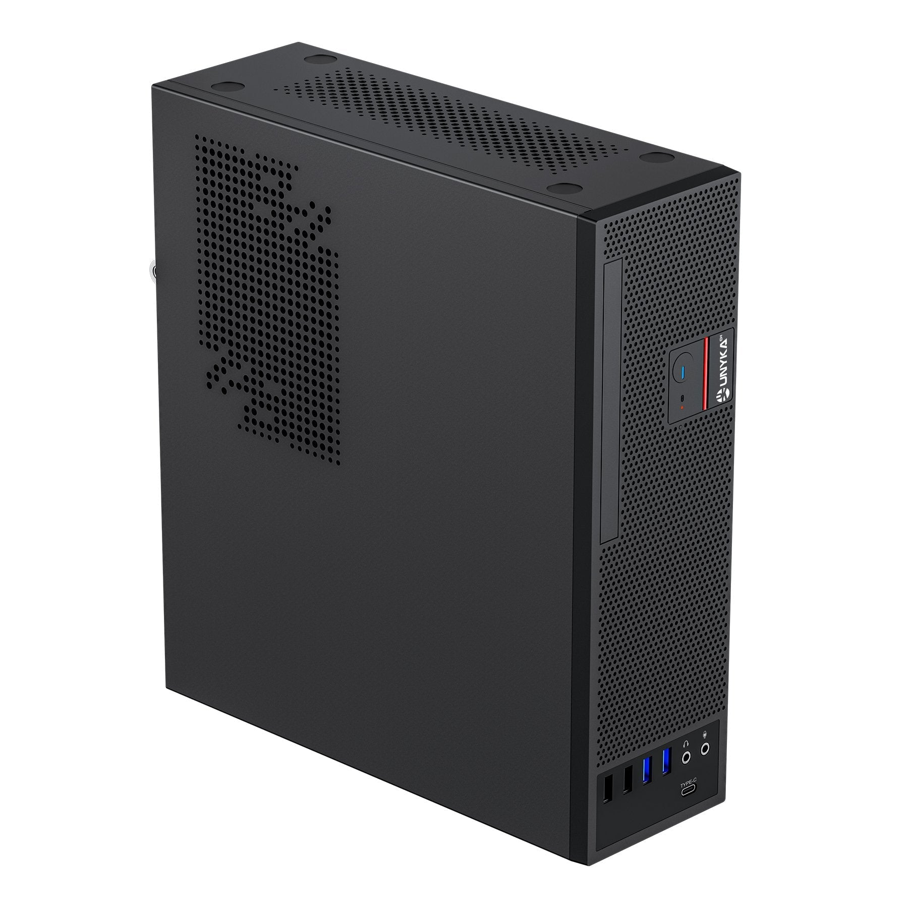 Caja Pc Unykach Uk3006 Slim Microatx Con Fuente De Alimentacion 150w - Tamaño Disco Soportado 2.5" - Usb-A 2.0/3., Usb-C Y
