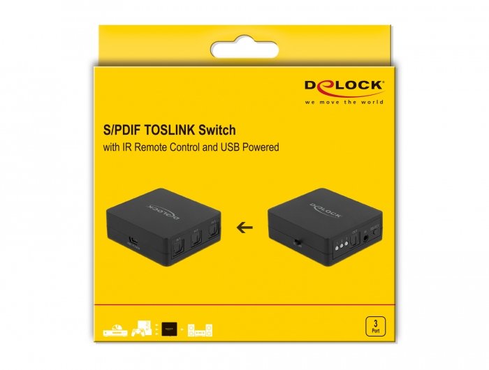 Delock S/Pdif Toslink Switch 3 In 1 Out Con Ir-Fernbedienung