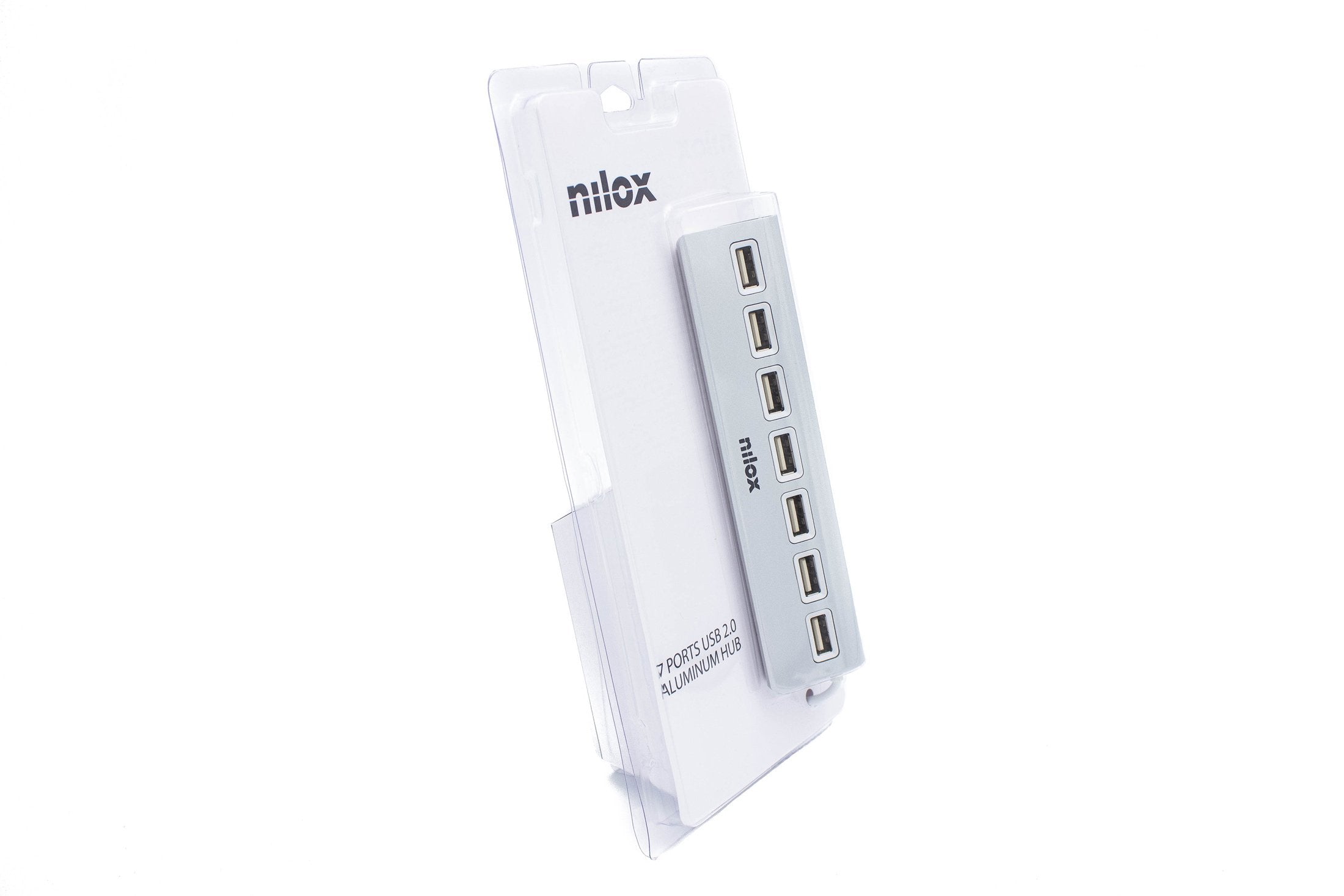 EAN 8436556148460 - Nilox NXHU7ALU2 hub de interfaz 480 Mbit/s Gris imagen 10