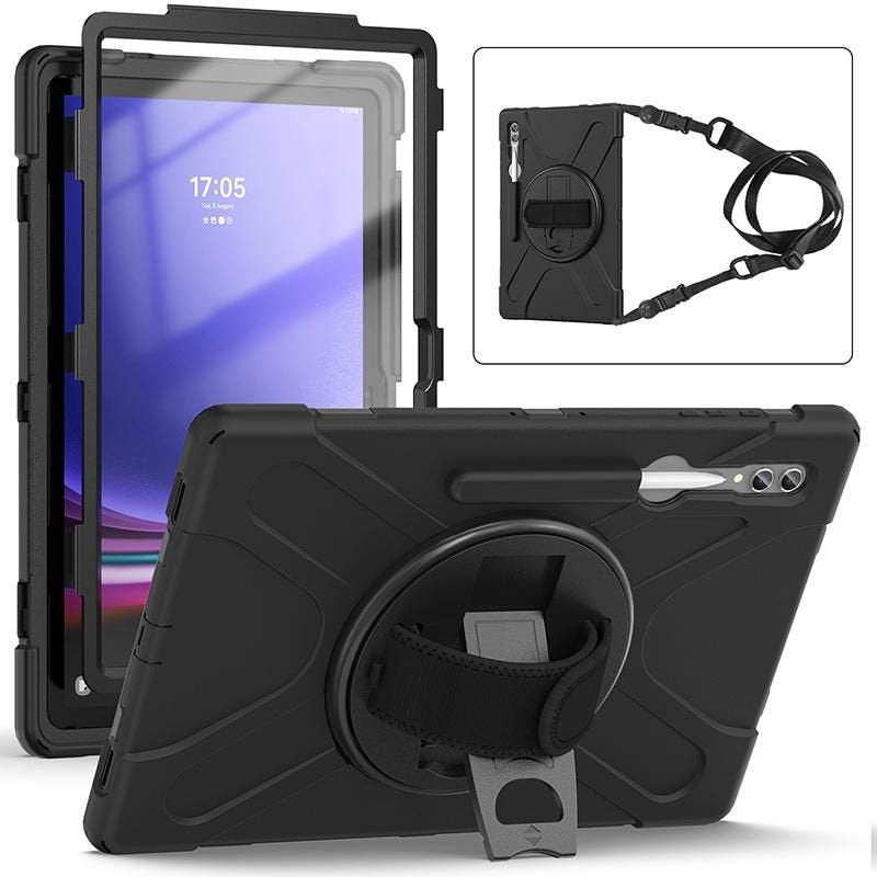 Austin Defender Case Samsung - Galaxy Tab S9 Ultra/S8 Ultra - With Hand Strap And Shoulder Strap. Black - Warranty: 24m