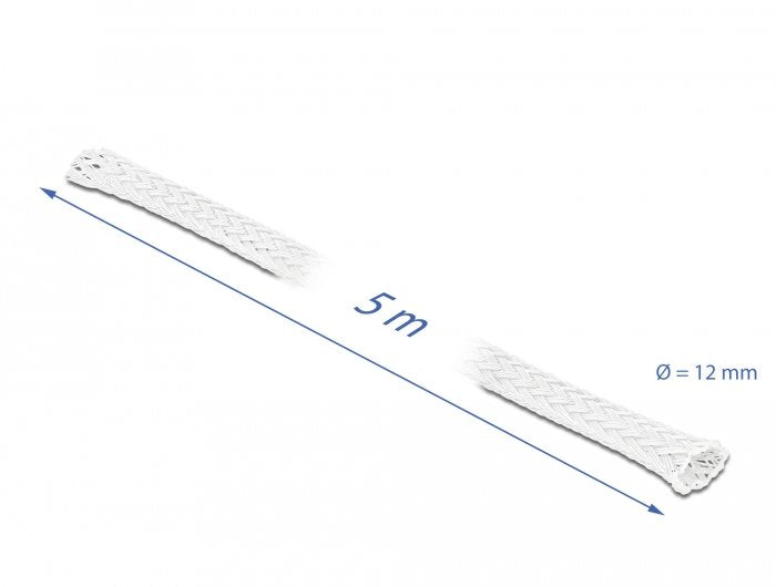 Delock Funda Trenzada 5 M X 12 Mm Blanco