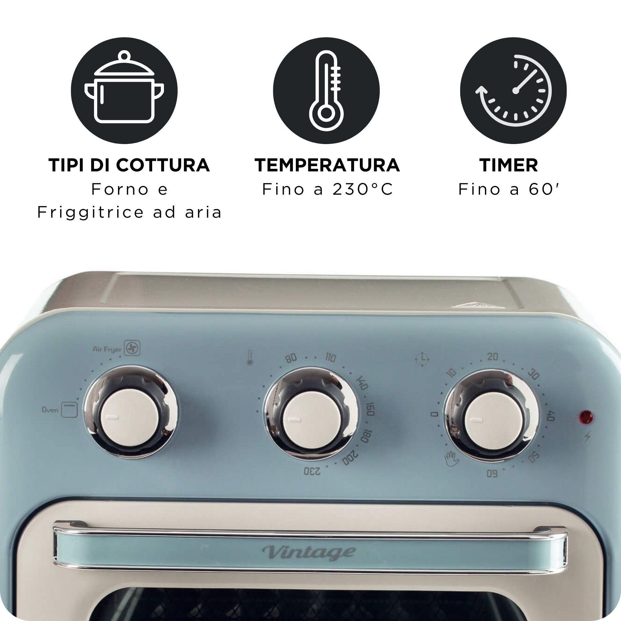 EAN 8003705122451 - Ariete 4632/05 Sencillo 16 L Independiente 1400 W Freidora de aire caliente Azul claro imagen 6