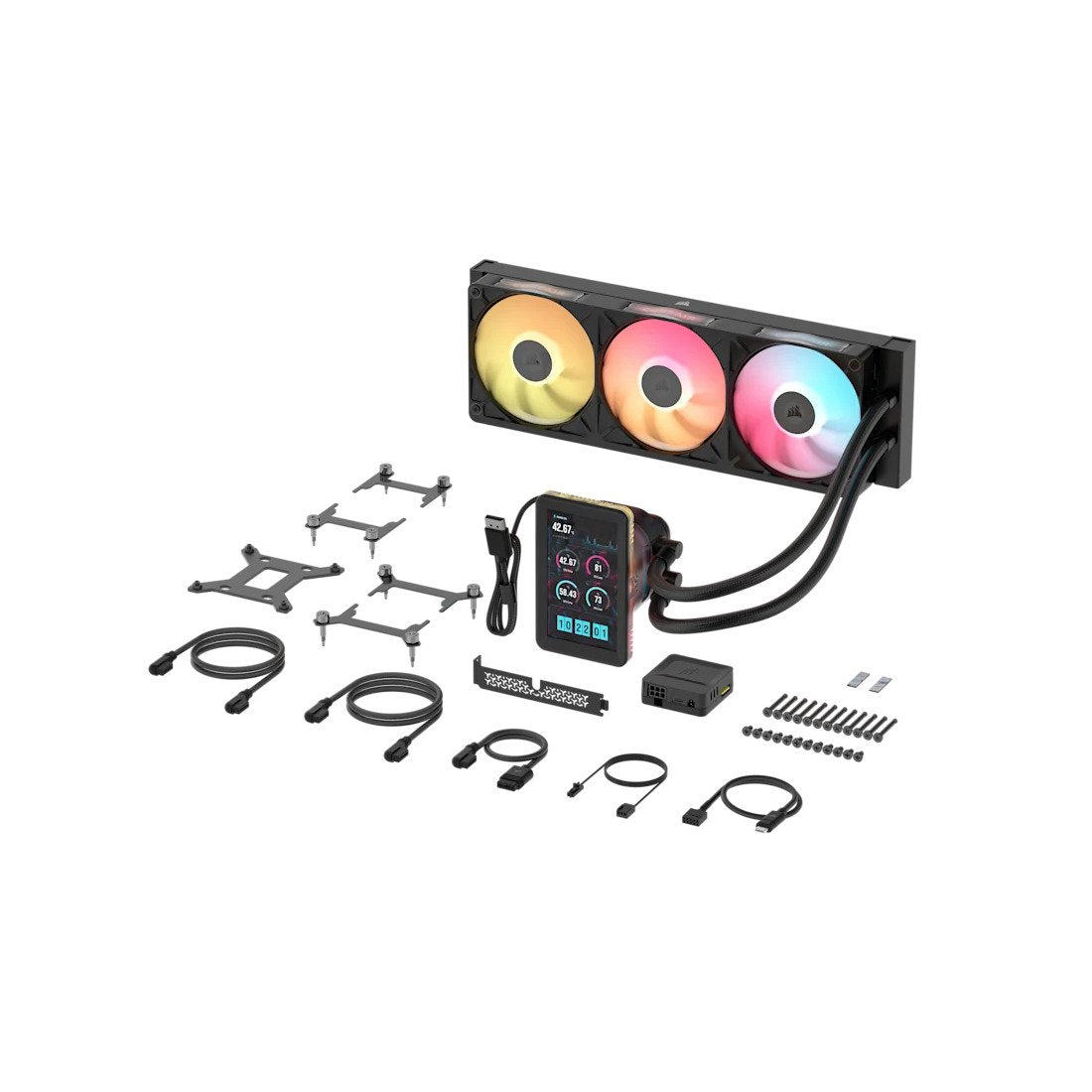 Refrigeracion Liquida Cpu Icue Link Titan Ii 360 Rx Lcd Black Corsair 360 Mm / Rgb / Intel 1851-1700 / Amd Am5-Am4 / 400-2100 Rpm /