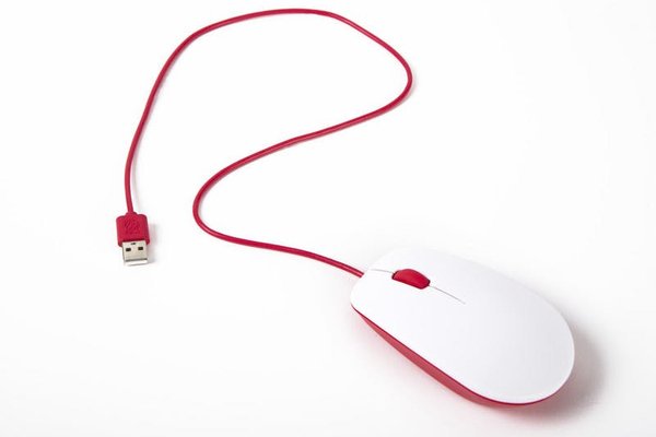 Ratón Raspberry Pi Oficial De La Fundación Raspberry Pi Blanco/Rojo Rb-Maus01w