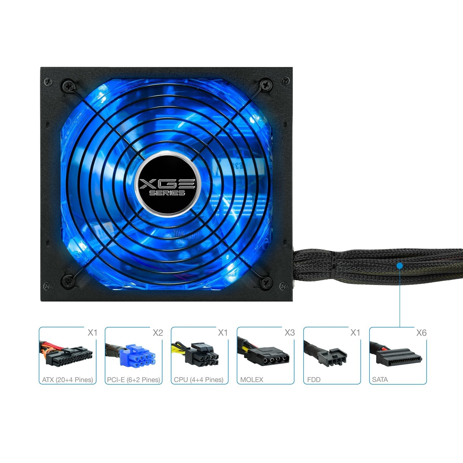 EAN 8433281007604 - TooQ TQXGEII-800SAP unidad de fuente de alimentación 800 W 20+4 pin ATX ATX Negro imagen 3