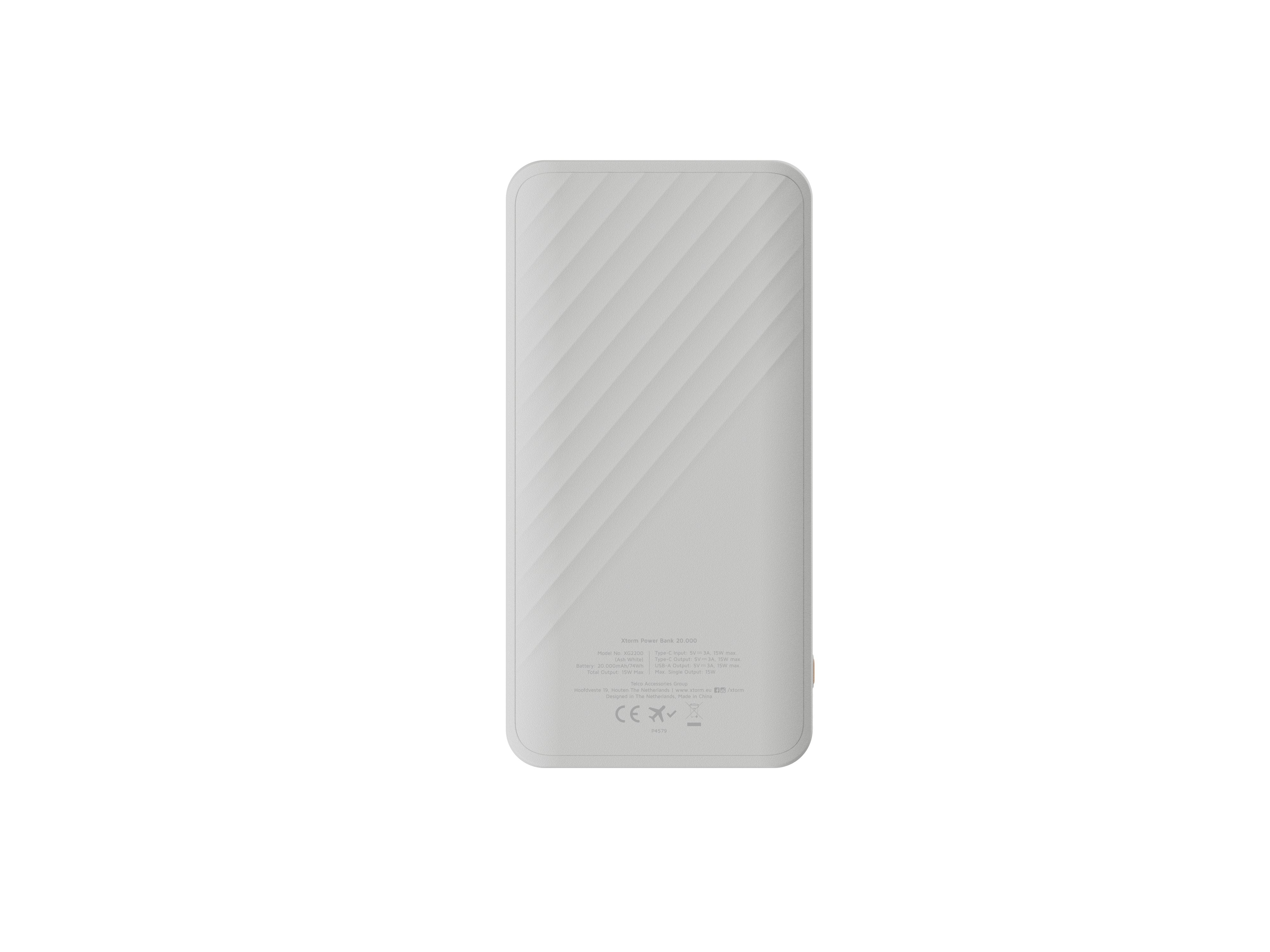 Power Bank Xg2200 Go2 15w 20000mah Blanco Ceniza Xtorm 15w/ 20000mah/ Carga Rápida/ Usb-C, Usb-A