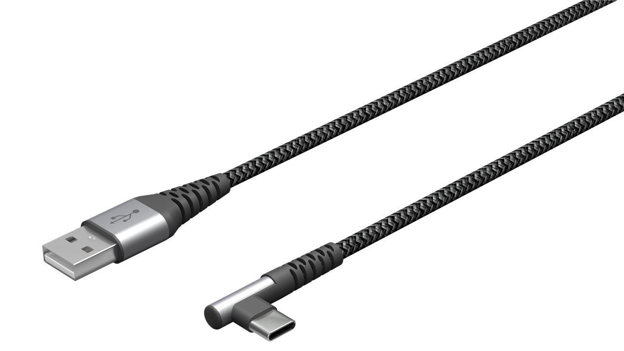 Cable De 0,50m Usb 2.0 0.48 Gbit/S Pd60w Usb C Macho 90º A Usb-A Macho Negro Nylon Goobay