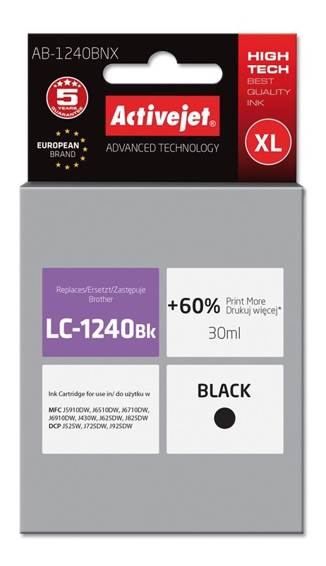 EAN 5901452156312 - Activejet AB-1240BNX cartucho de tinta 1 pieza(s) Compatible Alto rendimiento (XL) imagen 1