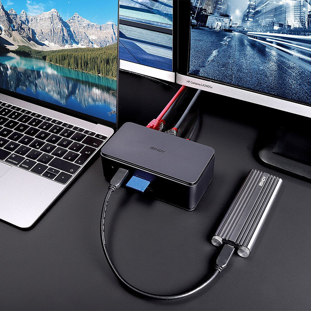 EAN 4002888433723 - Lindy 43372 base para portátil y replicador de puertos Acoplamiento USB4 Antracita imagen 5