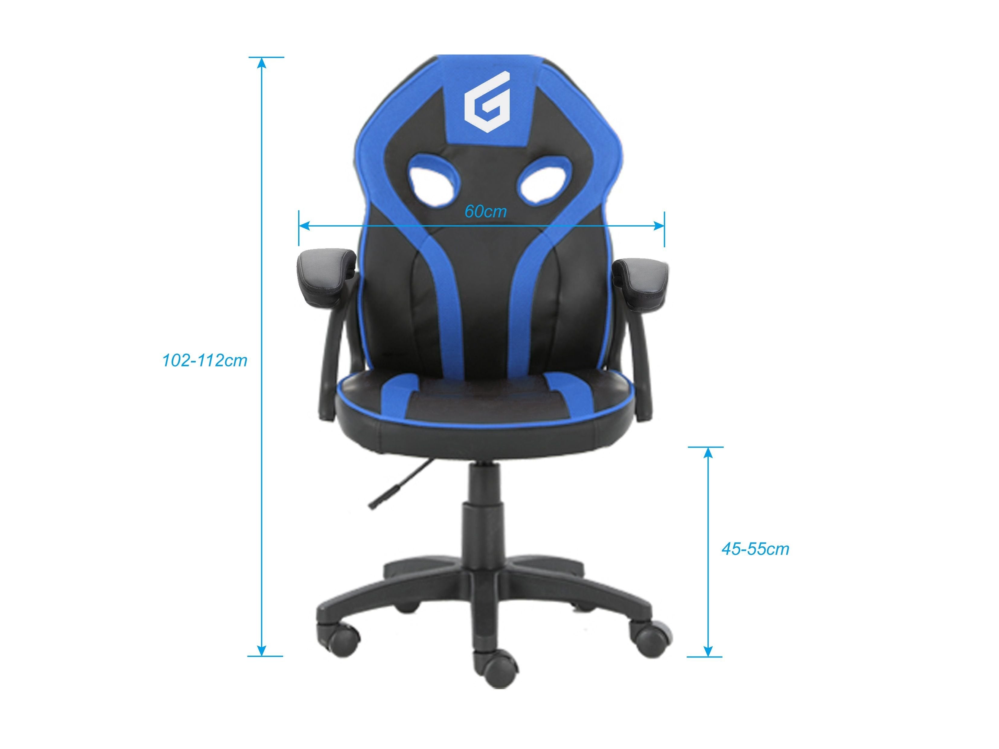 Silla Gamer Junior Conceptronic Eyota06b Color Negro Detalles En Azul Recubrimiento Pu De Alta Calidaddiseño Ergonomico