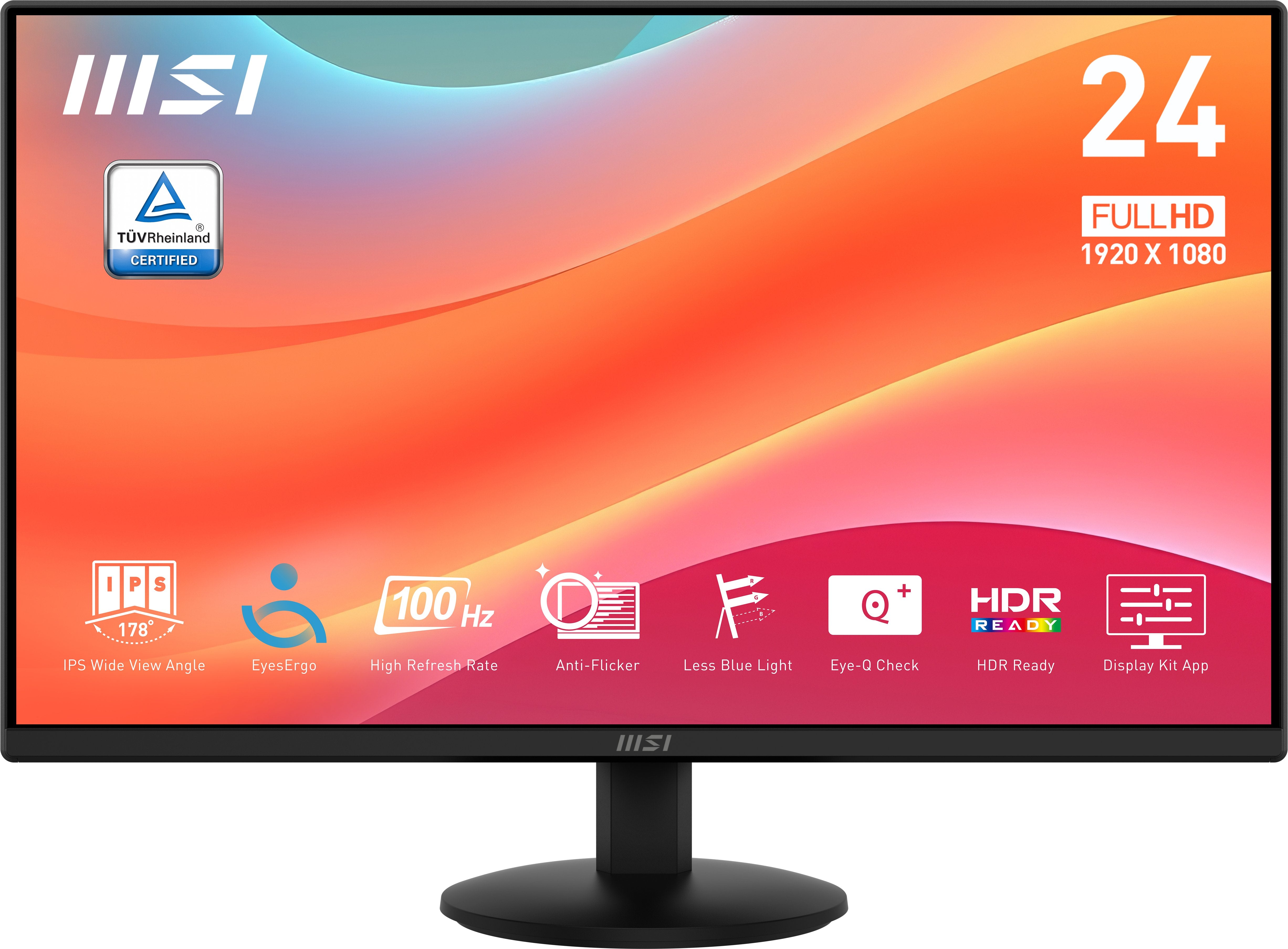 EAN 4711377258968 - MSI Pro MP242L pantalla para PC 60,5 cm (23.8") 1920 x 1080 Pixeles Full HD LCD Negro imagen 3