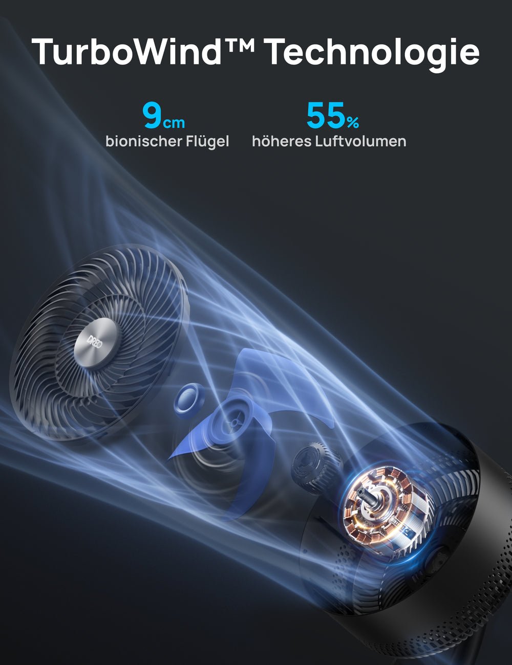 Dreo - Quiet Floor Fan Turnopoly 154, 9 Speeds, 3 Modes