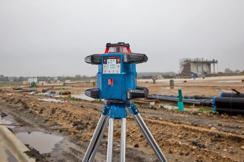 Láser Giratorio Inalámbrico Bosch Professional Grl 600 Chv Professional, 18 Voltios Azul, Sin Batería Ni Cargador, Línea Láser Roja, En L-Boxx 0601061f01