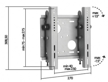 Soporte Pared Omb Monoplasma-S Orientable Verti. +-15º Vesa 50/ 75/ 100/ 200 + Brazo De Regalo Twisplama