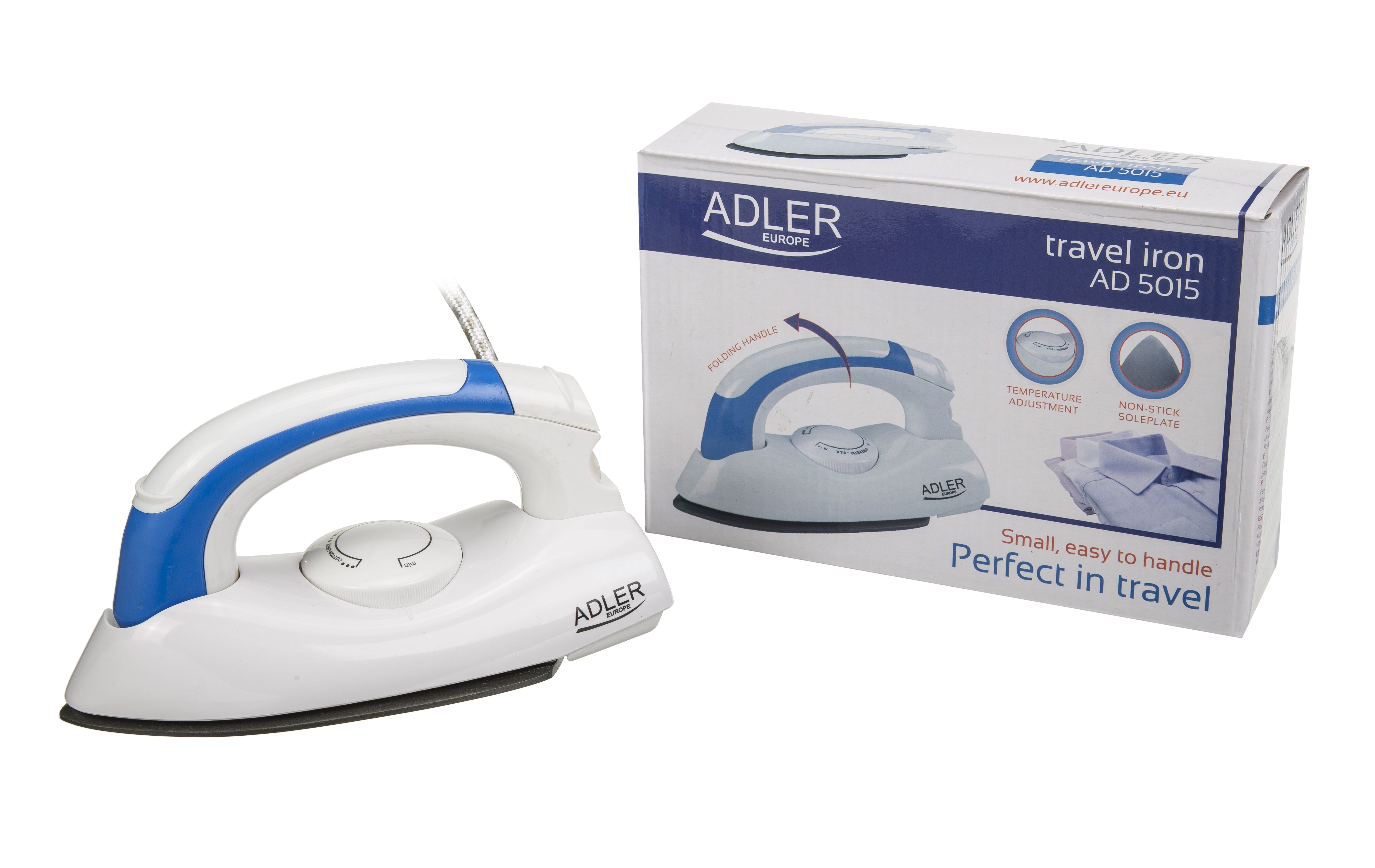 Plancha Adler Ad 5015 Seco 800 W Azul, Blanco