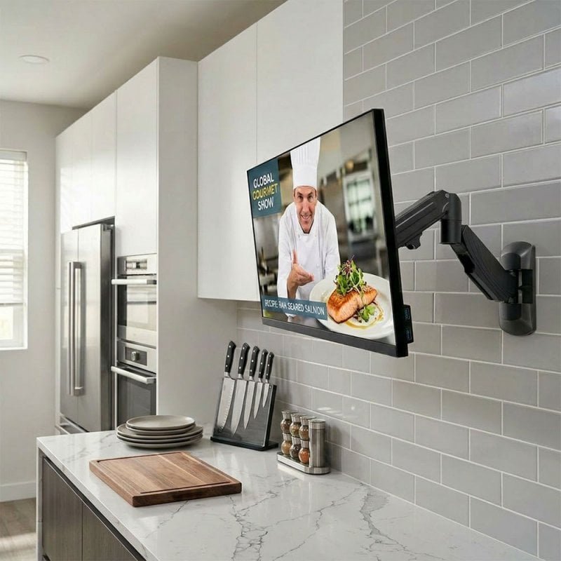 Lindy Display-Wandhalterung Mit Gasdruckfeder (Negro, Para Monitore Bis 81,3 Cm (32")) 40712