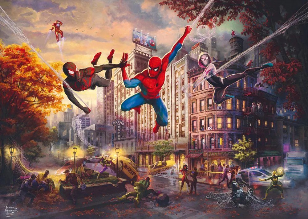 Juegos Schmidt Thomas Kinkade Studios: Marvel Spider -Man & Friends - The Ultimate Alliance, Puzzle 1000 Parts 59957