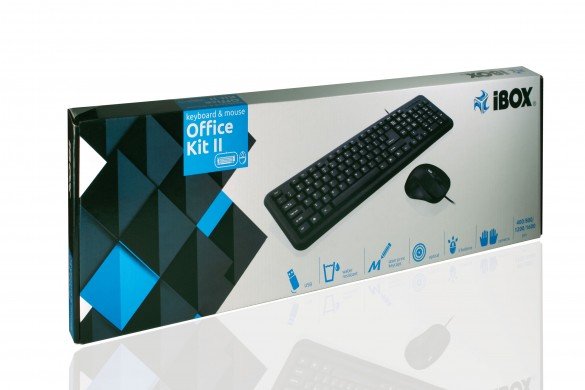 Teclado Inglés + Ratón Ibox Office Kit Ii Usb Qwerty Negro