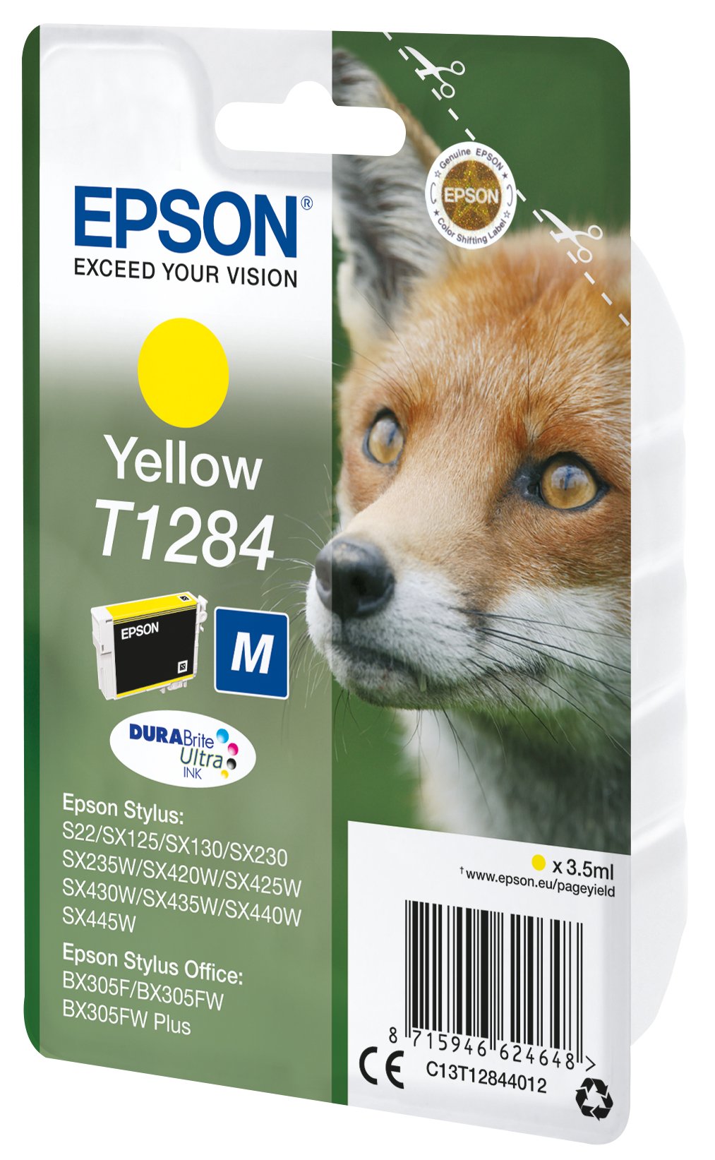 Epson Fox Cartucho T1284 Amarillo (Etiqueta Rf)