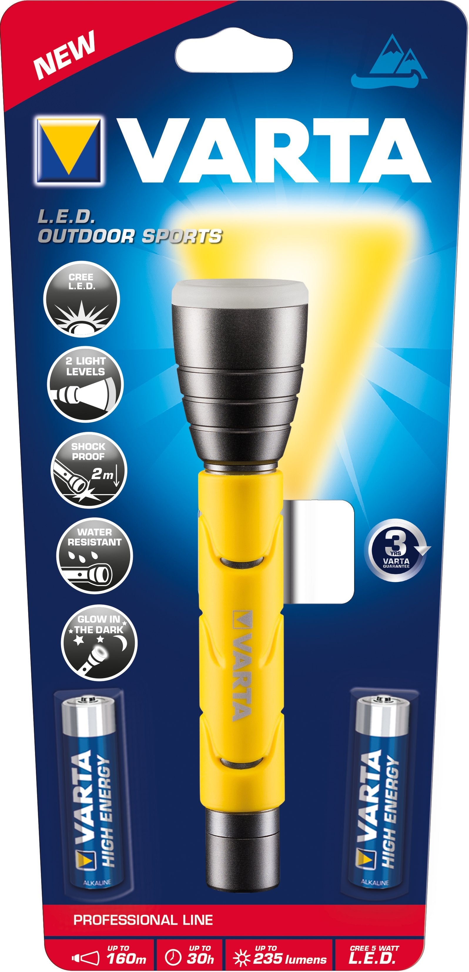 Varta Linterna De Mano Outdoor Sports Flashlight F20 2aa