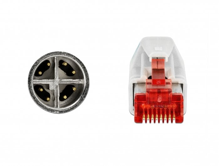 Delock Netzwerkcable M12 X-Kodiert 8 Pin Zu Rj45 Stecker Pvc 1 M