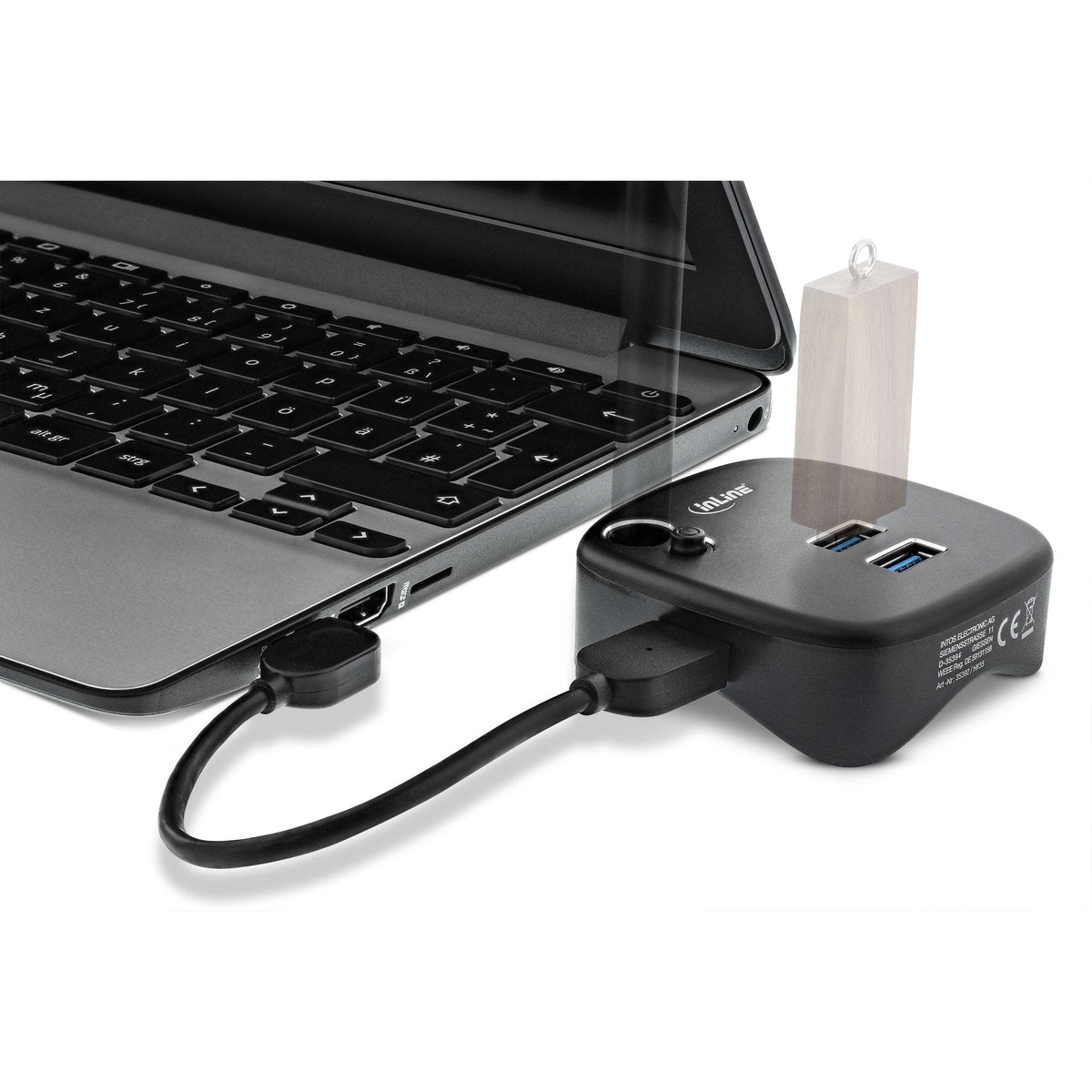 Adaptador Inline Usb 3.0 Multifunción Para Surface, Negro