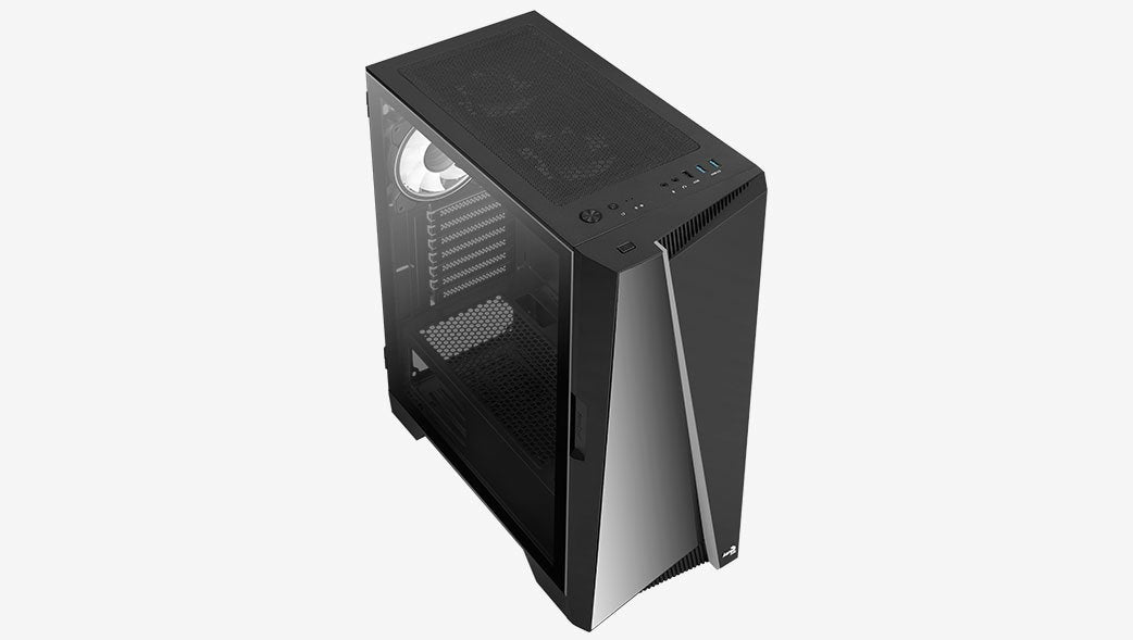 Caja Semitorre Atx Aerocool Mirage V2 Rgb Con Panel De Cristal (Negro)