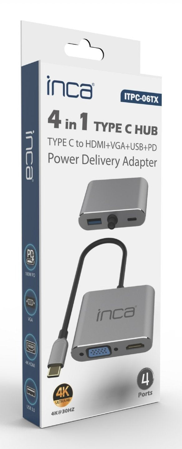 Inca Adaptador Itpc-06tx Usb-C 4-In-1