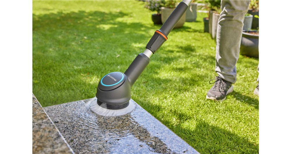 Gardena Cepillo De Disco Suave, Para Limpiador Múltiple Inalámbrico Aquabrush, Cepillo De Lavado Gris/Turquesa 14847-20