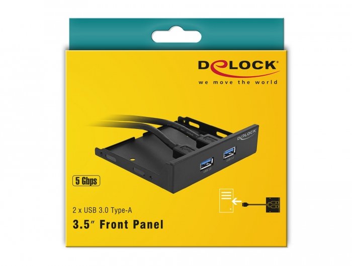 Delock Panel Frontal 3.5" 2 X Usb 3.0 Negro