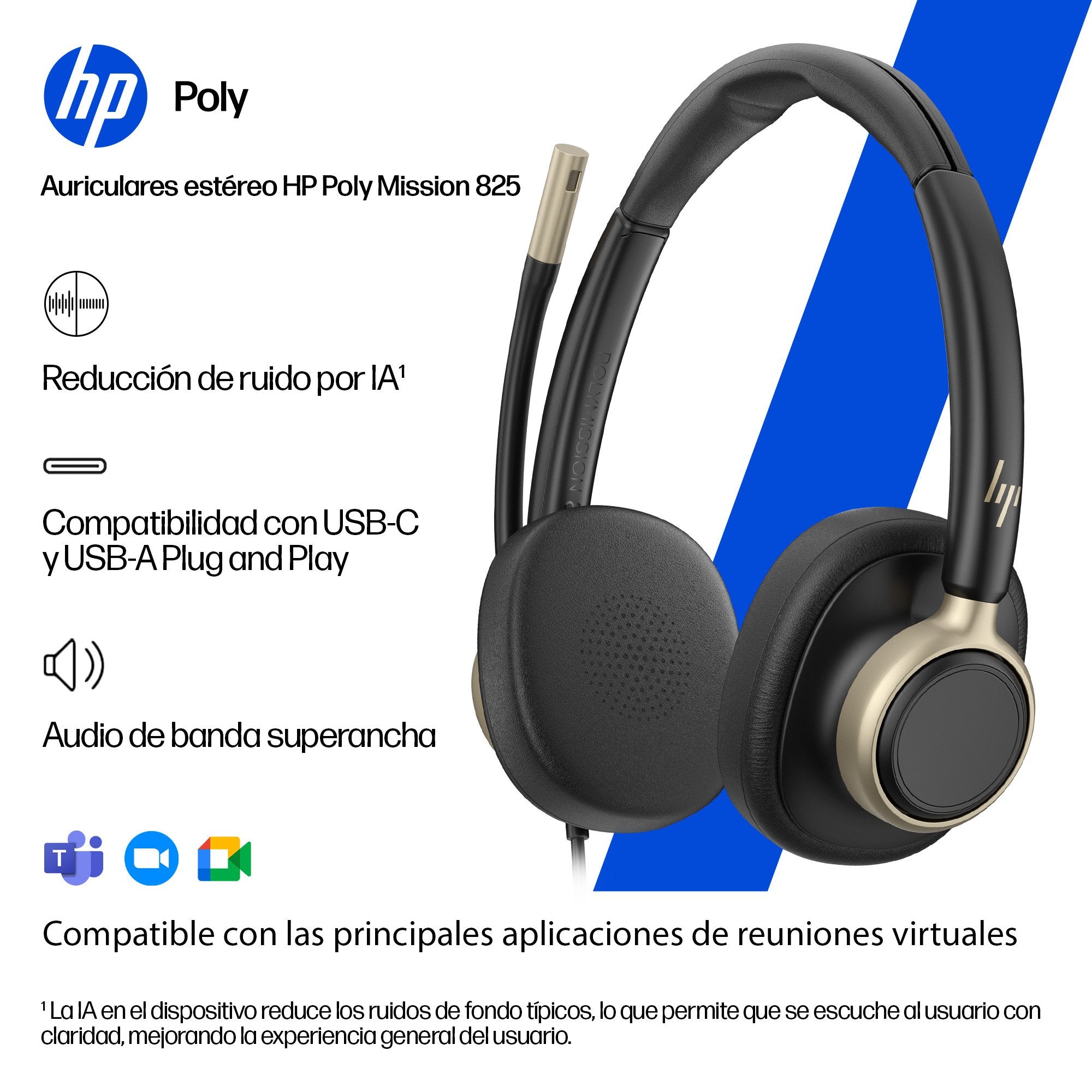 EAN 0199764365613 - HP Poly Mission 815 Monaural USB Wired Headset (Bulk) Negro imagen 5