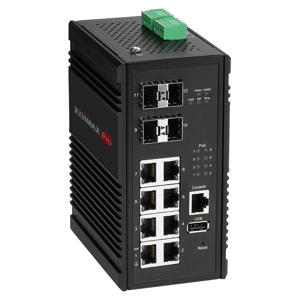 EAN 4717964703330 - Edimax IGS-5408P switch Gestionado Gigabit Ethernet (10/100/1000) Energía sobre Ethernet (PoE) Negro imagen 4