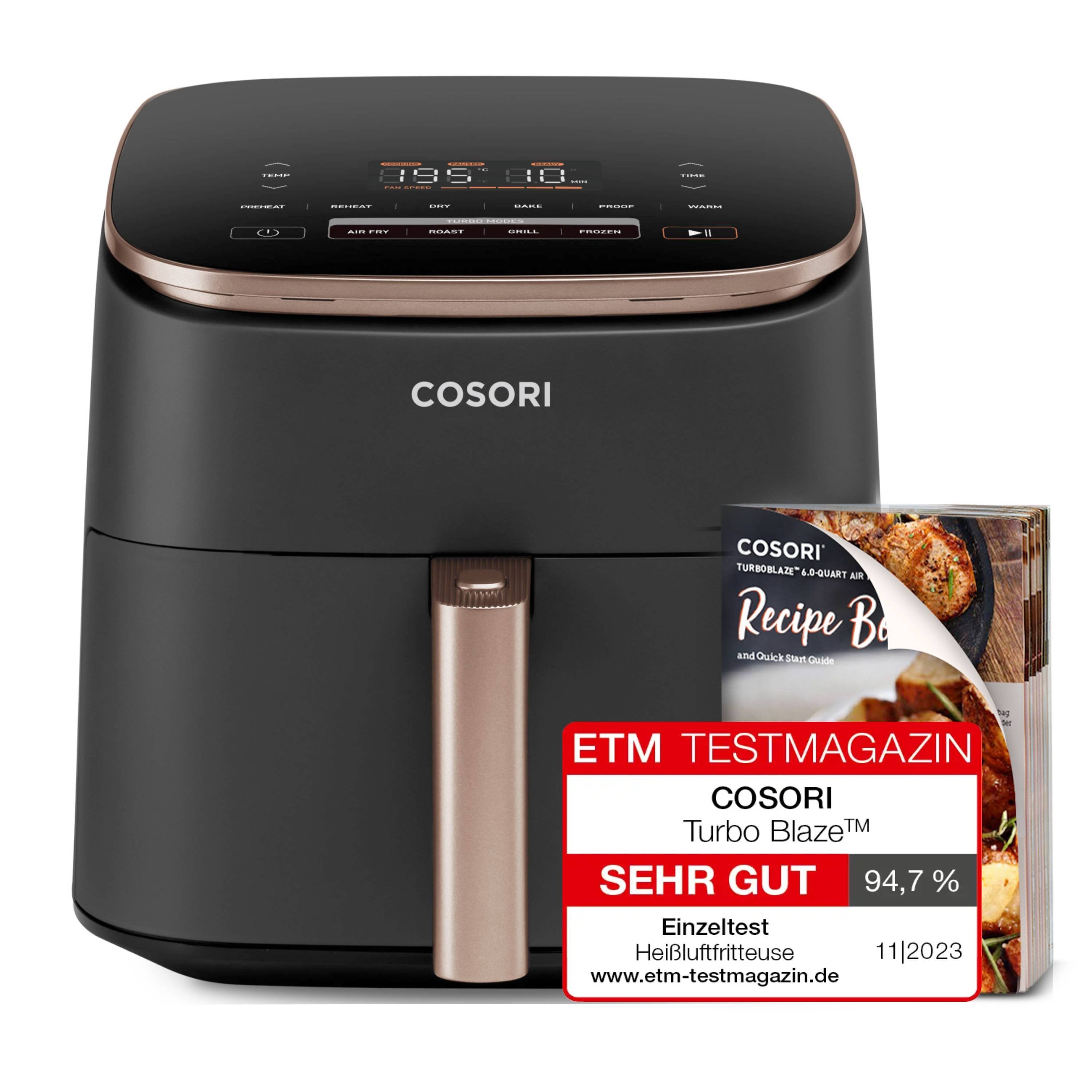EAN 810123671519 - Cosori Turbo Blaze Chef Edition Sencillo 6 L Independiente 1725 W Freidora de aire caliente Negro, Oro ros imagen 2