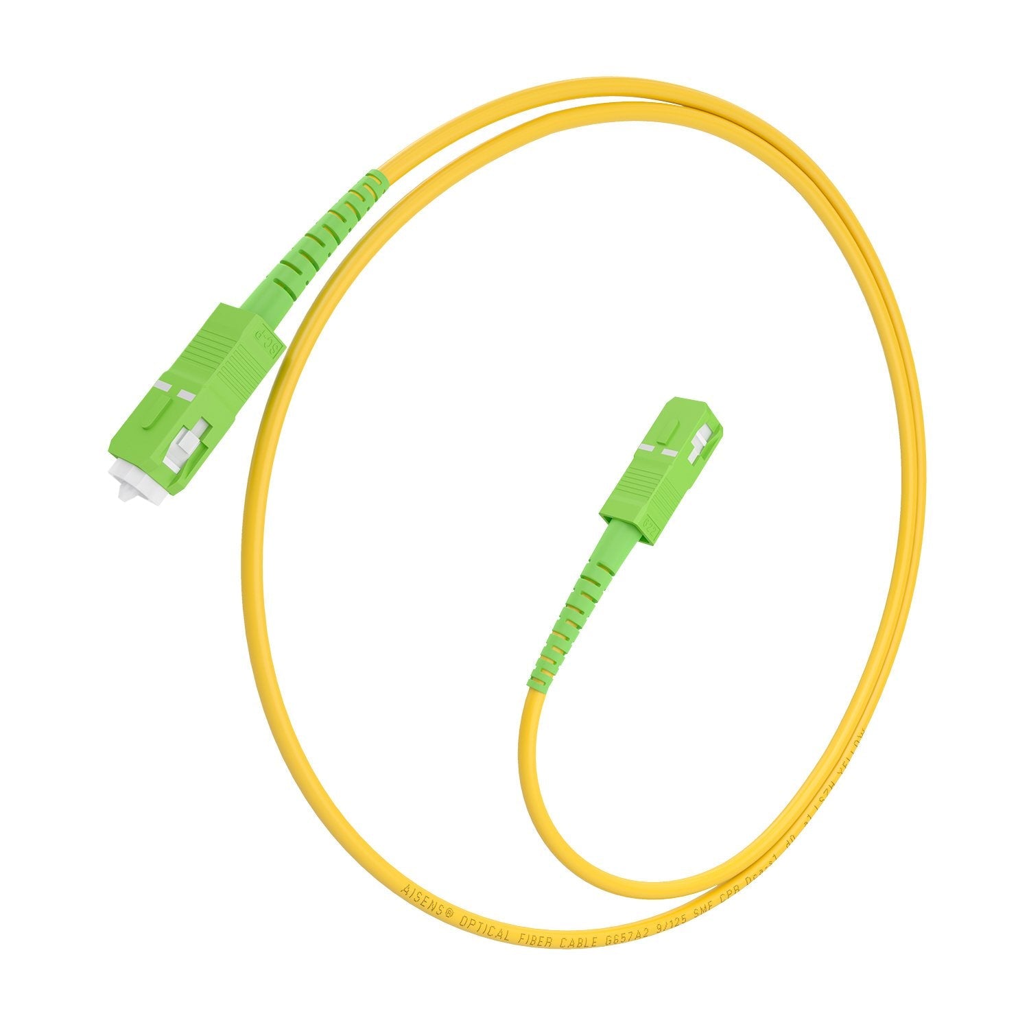 Aisens Cable Fibra Óptica Latiguillo G657a2 3.0 9/125 Smf Simplex Cpr Dca Lszh, Sc/Apc-Sc/Apc, Amarillo, 1.0m