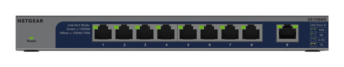 EAN 606449168396 - NETGEAR GS108MX-100EUS switch No administrado L2 Gigabit Ethernet (10/100/1000) Montaje en pared/escritori imagen 1