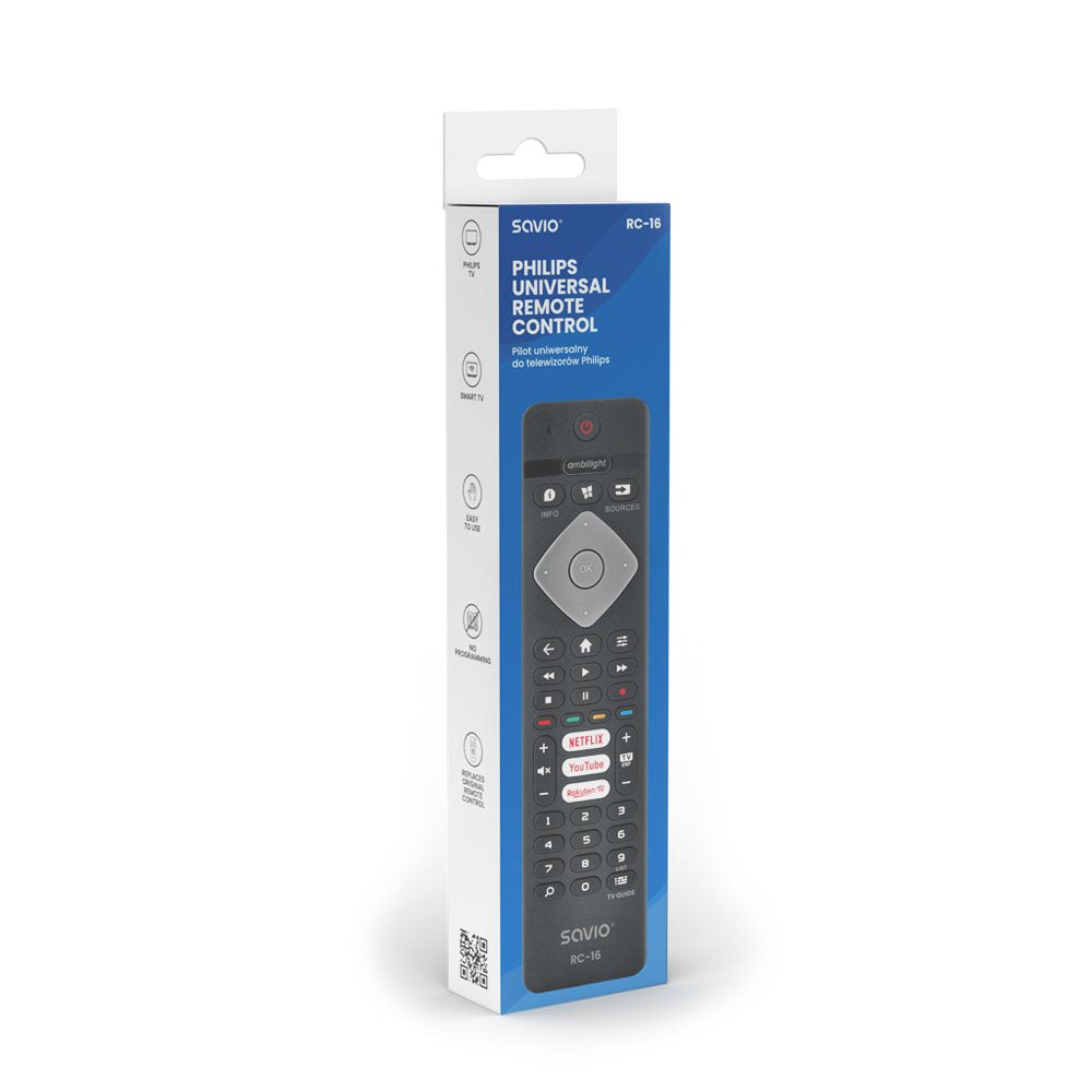 EAN 5901986048244 - Savio RC-16 mando a distancia IR inalámbrico TV, Sintonizador de TV, Receptor de televisión Botones imagen 3