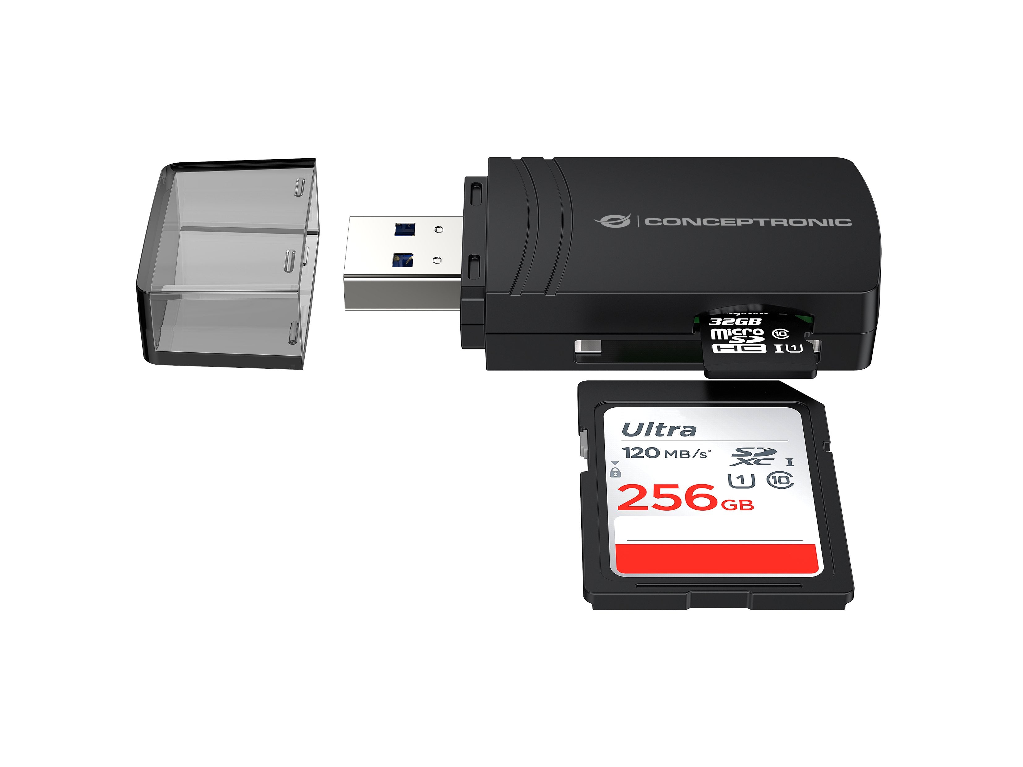 Card Reader Externo Conceptronic Bian06b Usb 3.0 Sd/Sdhc/Sdxc Microsd/Tflash