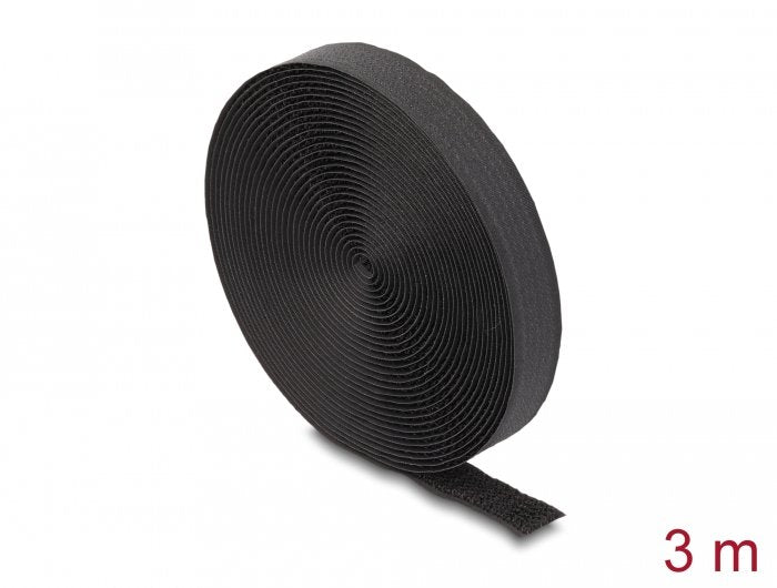 Klettband Auf Rolle Mit Schlaufe L 3 M X B 20 Mm Schwarz