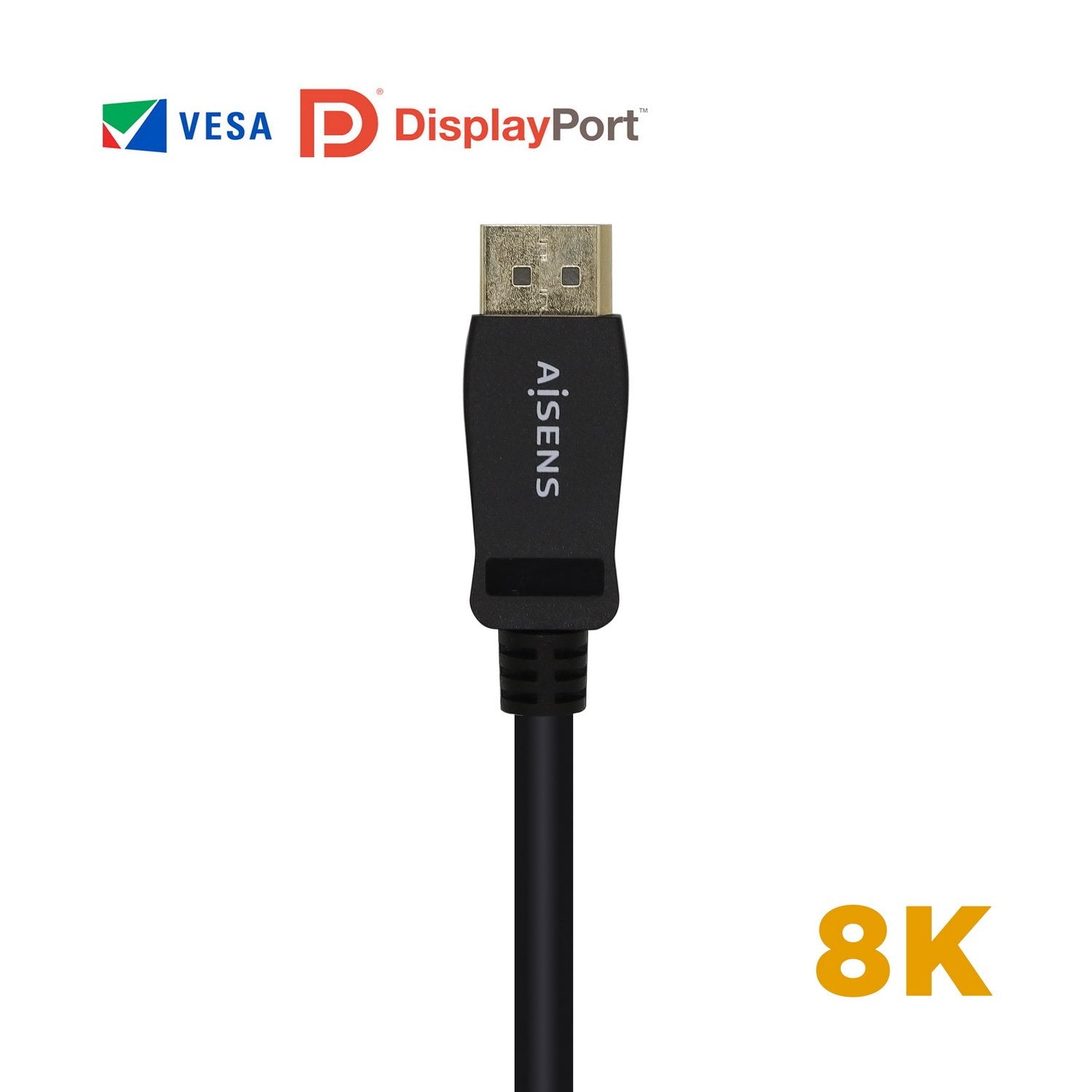 Aisens Cable Displayport Certificado V1.4 8k@60hz - Dp/M-Dp/M - 1m - Negro