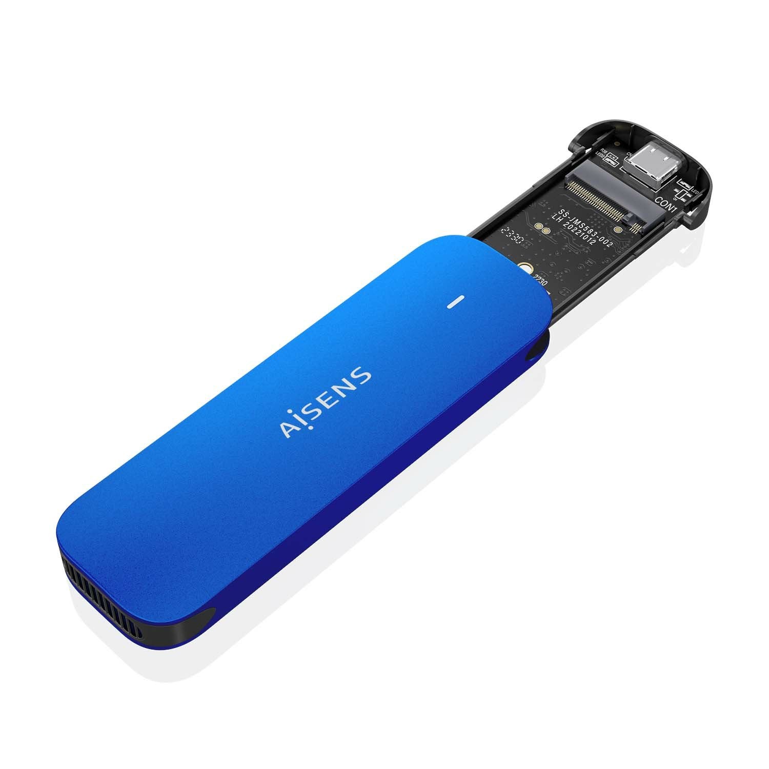 Aisens Caja Externa Para Disco Ssd M.2 Nvme Usb 3.2 Sin Tornillos Asm2-026blu